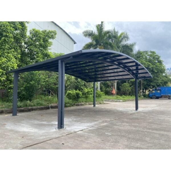 Carport double 30m² en aluminium et polycarbonate transparent